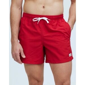 BATHER Men's S Red Swim Trunks 100% Recycled Nylon With Liner Surf Madewell
